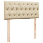 Casa si Gradina - Mobilier - Paturi si accesorii - Paturi - Pat box spring cu saltea, crem, 90x190 cm, textil - Infinity.ro