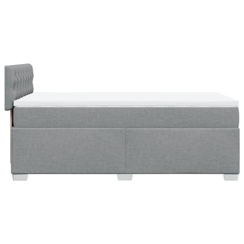 Casa si Gradina - Mobilier - Paturi si accesorii - Paturi - Pat continental cu saltea, gri deschis, 80x200 cm, textil - Infinity.ro
