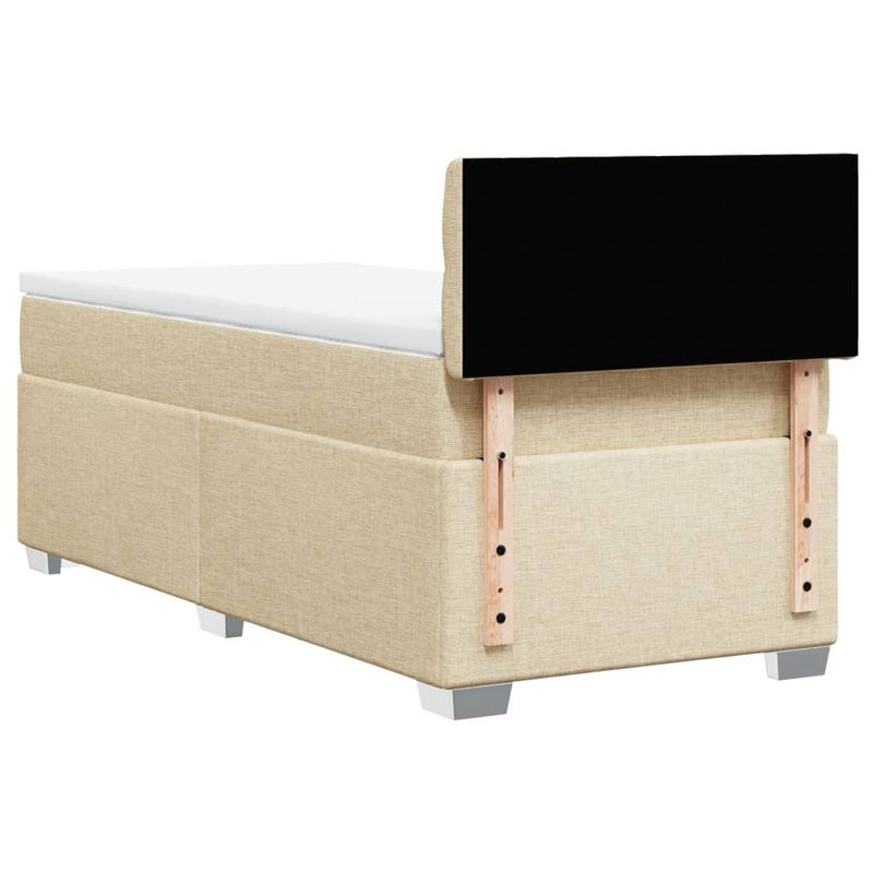 Casa si Gradina - Mobilier - Paturi si accesorii - Paturi - Pat box spring cu saltea, crem, 90x190 cm, textil - Infinity.ro
