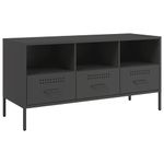 Casa si Gradina - Mobilier - Comode si corpuri - Comode - Dulap TV, negru, 100,5x39x50,5 cm, otel laminat la rece - Infinity.ro