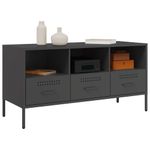 Casa si Gradina - Mobilier - Comode si corpuri - Comode - Dulap TV, negru, 100,5x39x50,5 cm, otel laminat la rece - Infinity.ro