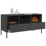 Casa si Gradina - Mobilier - Comode si corpuri - Comode - Dulap TV, negru, 100,5x39x50,5 cm, otel laminat la rece - Infinity.ro