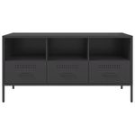 Casa si Gradina - Mobilier - Comode si corpuri - Comode - Dulap TV, negru, 100,5x39x50,5 cm, otel laminat la rece - Infinity.ro