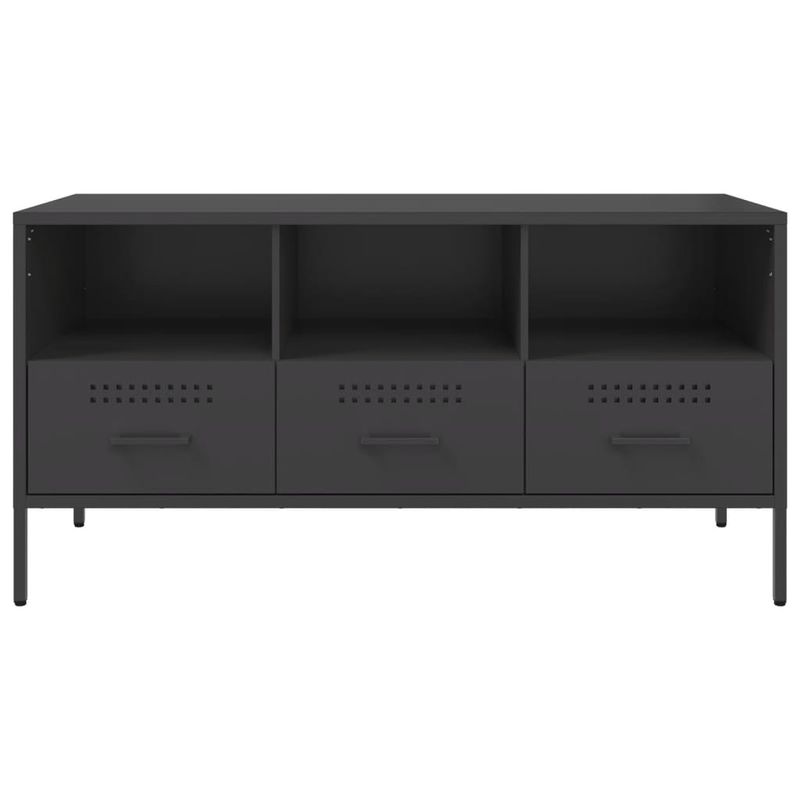 Casa si Gradina - Mobilier - Comode si corpuri - Comode - Dulap TV, negru, 100,5x39x50,5 cm, otel laminat la rece - Infinity.ro