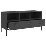 Casa si Gradina - Mobilier - Comode si corpuri - Comode - Dulap TV, negru, 100,5x39x50,5 cm, otel laminat la rece - Infinity.ro