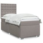 Casa si Gradina - Mobilier - Paturi si accesorii - Paturi - Pat box spring cu saltea, gri taupe, 90x200 cm, textil - Infinity.ro