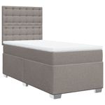 Casa si Gradina - Mobilier - Paturi si accesorii - Paturi - Pat box spring cu saltea, gri taupe, 90x200 cm, textil - Infinity.ro