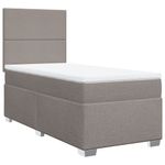 Casa si Gradina - Mobilier - Paturi si accesorii - Paturi - Pat box spring cu saltea, gri taupe, 90x200 cm, textil - Infinity.ro