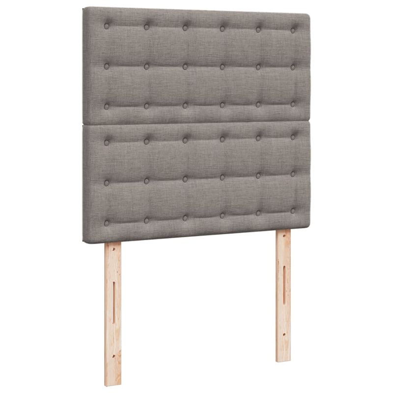 Casa si Gradina - Mobilier - Paturi si accesorii - Paturi - Pat box spring cu saltea, gri taupe, 90x200 cm, textil - Infinity.ro