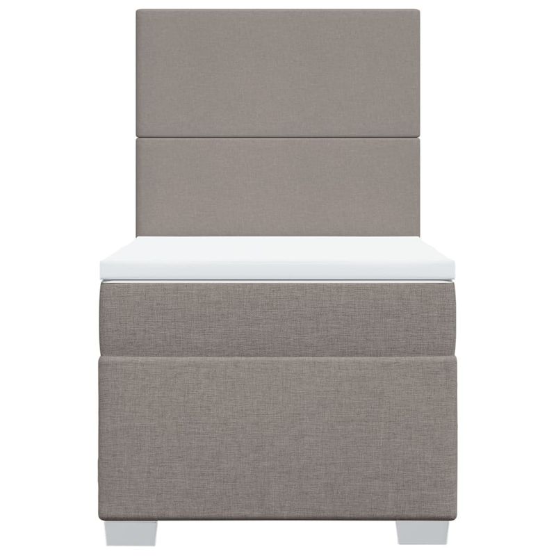 Casa si Gradina - Mobilier - Paturi si accesorii - Paturi - Pat box spring cu saltea, gri taupe, 90x200 cm, textil - Infinity.ro