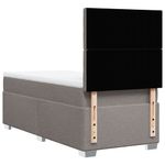 Casa si Gradina - Mobilier - Paturi si accesorii - Paturi - Pat box spring cu saltea, gri taupe, 90x200 cm, textil - Infinity.ro