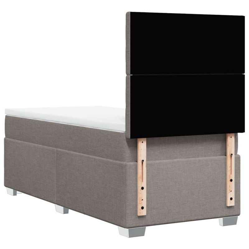 Casa si Gradina - Mobilier - Paturi si accesorii - Paturi - Pat box spring cu saltea, gri taupe, 90x200 cm, textil - Infinity.ro