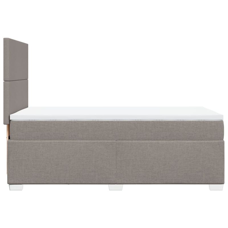Casa si Gradina - Mobilier - Paturi si accesorii - Paturi - Pat box spring cu saltea, gri taupe, 90x200 cm, textil - Infinity.ro