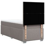 Casa si Gradina - Mobilier - Paturi si accesorii - Paturi - Pat box spring cu saltea, gri taupe, 90x200 cm, textil - Infinity.ro