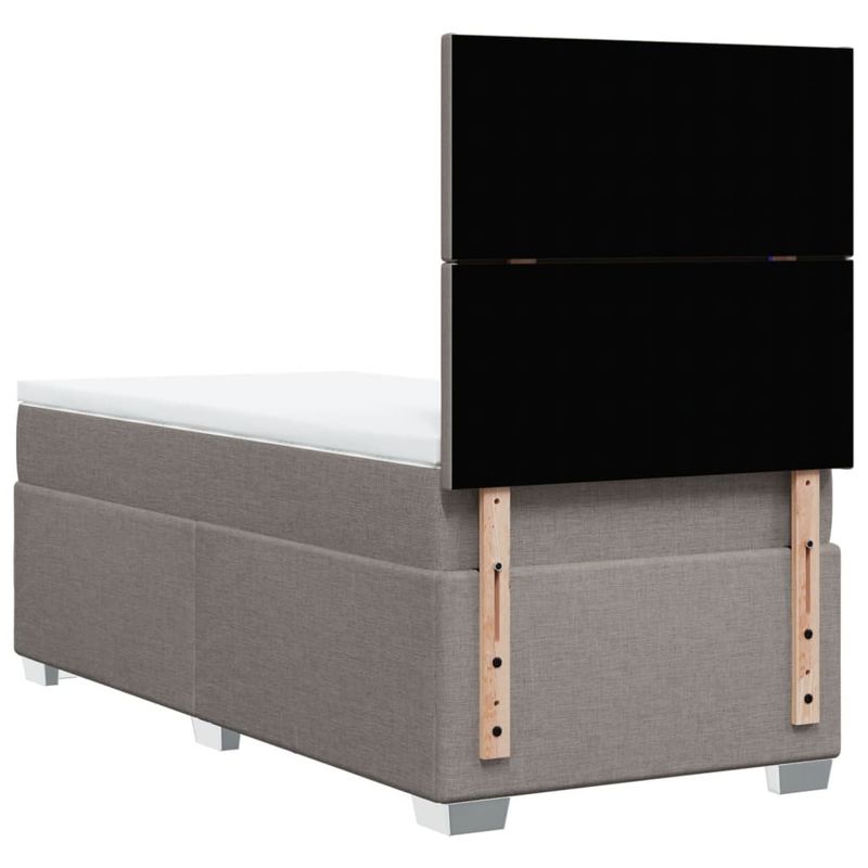 Casa si Gradina - Mobilier - Paturi si accesorii - Paturi - Pat box spring cu saltea, gri taupe, 90x200 cm, textil - Infinity.ro