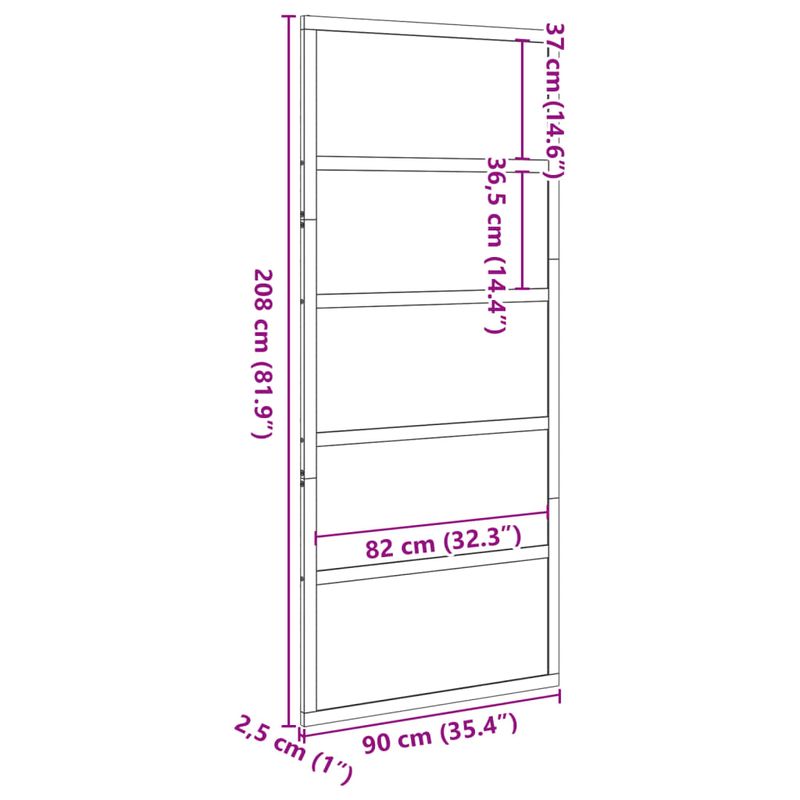 Casa si Gradina - Constructii - Usi interior, exterior si garaj - Usi interior - Usa de hambar, maro ceruit, 90x208 cm, lemn masiv de pin - Infinity.ro