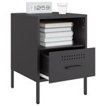 Casa si Gradina - Mobilier - Comode si corpuri - Noptiere - Noptiere, 2 buc., negru, 36x39x50,5 cm, otel laminat la rece - Infinity.ro