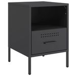 Casa si Gradina - Mobilier - Comode si corpuri - Noptiere - Noptiere, 2 buc., negru, 36x39x50,5 cm, otel laminat la rece - Infinity.ro