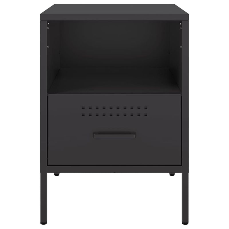 Casa si Gradina - Mobilier - Comode si corpuri - Noptiere - Noptiere, 2 buc., negru, 36x39x50,5 cm, otel laminat la rece - Infinity.ro