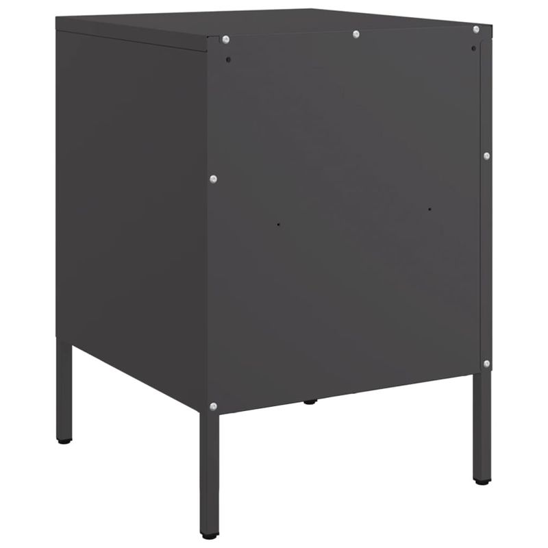 Casa si Gradina - Mobilier - Comode si corpuri - Noptiere - Noptiere, 2 buc., negru, 36x39x50,5 cm, otel laminat la rece - Infinity.ro