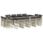 Casa si Gradina - Gradina si terasa - Mobilier exterior - Seturi mobila gradina - Set mobilier de gradina cu perne 13 piese gri deschis poliratan - Infinity.ro