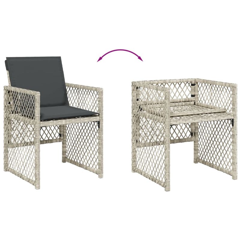 Casa si Gradina - Gradina si terasa - Mobilier exterior - Seturi mobila gradina - Set mobilier de gradina cu perne 13 piese gri deschis poliratan - Infinity.ro