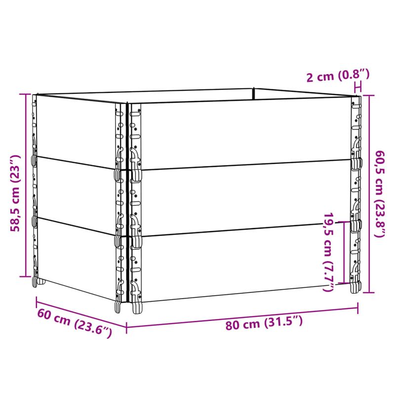 Casa si Gradina - Mobilier - Feronerie si accesorii mobila - Rame pentru paleti, 3 buc., 80 x 60 cm, lemn masiv de pin - Infinity.ro