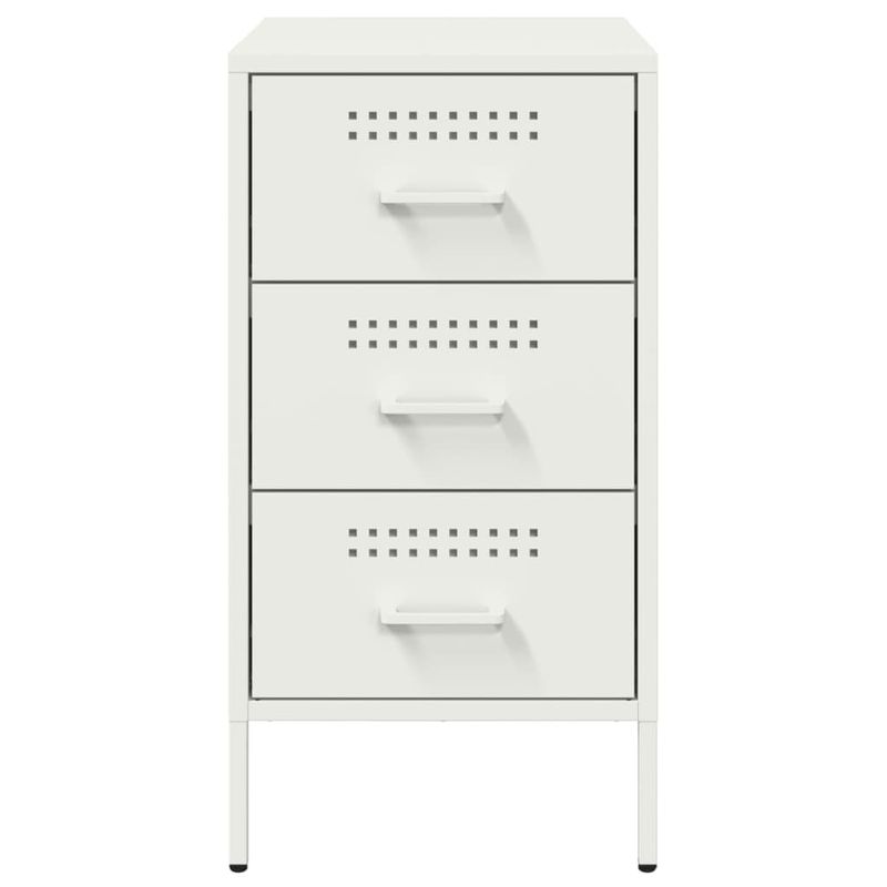 Casa si Gradina - Mobilier - Comode si corpuri - Noptiere - Noptiera, alb, 36x39x68 cm, otel laminat la rece - Infinity.ro