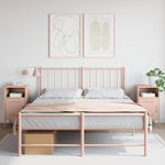 Casa si Gradina - Mobilier - Comode si corpuri - Noptiere - Noptiere, 2 buc., roz, 36x39x68 cm, otel laminat la rece - Infinity.ro