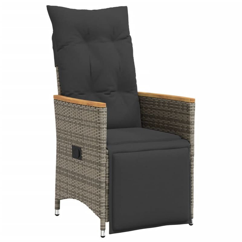 Casa si Gradina - Gradina si terasa - Mobilier exterior - Seturi mobila gradina - Set bistro de gradina cu perne, 11 piese, gri, poliratan - Infinity.ro