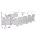 Casa si Gradina - Gradina si terasa - Mobilier exterior - Seturi mobila gradina - Set bistro de gradina cu perne, 11 piese, gri, poliratan - Infinity.ro
