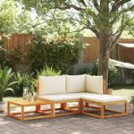 Casa si Gradina - Gradina si terasa - Mobilier exterior - Canapele si fotolii gradina - Set canapele de gradina cu perne, 4 piese, lemn masiv de acacia - Infinity.ro