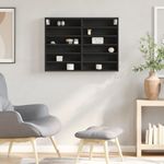 Casa si Gradina - Mobilier - Biblioteci si rafturi - Rafturi - Dulap cu vitrina, negru, 80x8,5x58 cm, lemn prelucrat - Infinity.ro