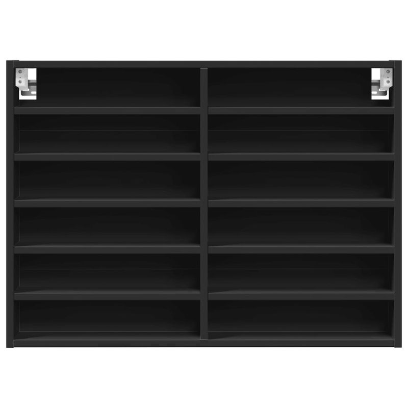 Casa si Gradina - Mobilier - Biblioteci si rafturi - Rafturi - Dulap cu vitrina, negru, 80x8,5x58 cm, lemn prelucrat - Infinity.ro