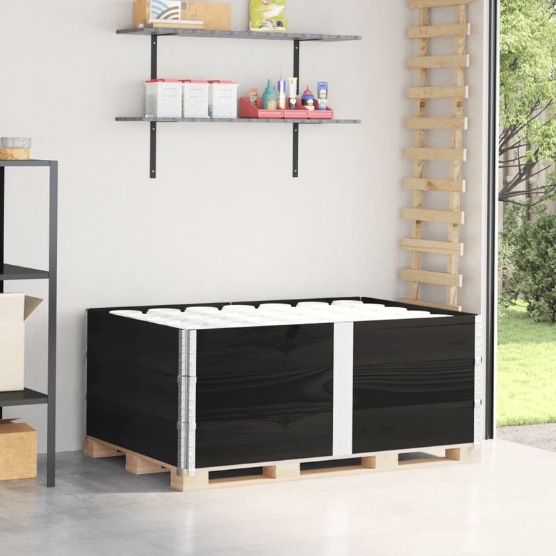 Casa si Gradina - Mobilier - Feronerie si accesorii mobila - Rame pentru paleti, 3 buc., negru, 150x100 cm, lemn masiv pin - Infinity.ro