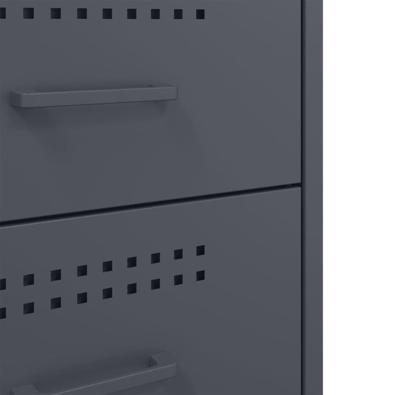 Casa si Gradina - Mobilier - Comode si corpuri - Noptiere - Noptiere, 2 buc., antracit, 36x39x68 cm, otel laminat la rece - Infinity.ro