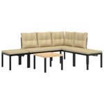 Casa si Gradina - Gradina si terasa - Mobilier exterior - Seturi mobila gradina - Set canapea de gradina, 5 piese, cu perne, negru, otel vopsit - Infinity.ro