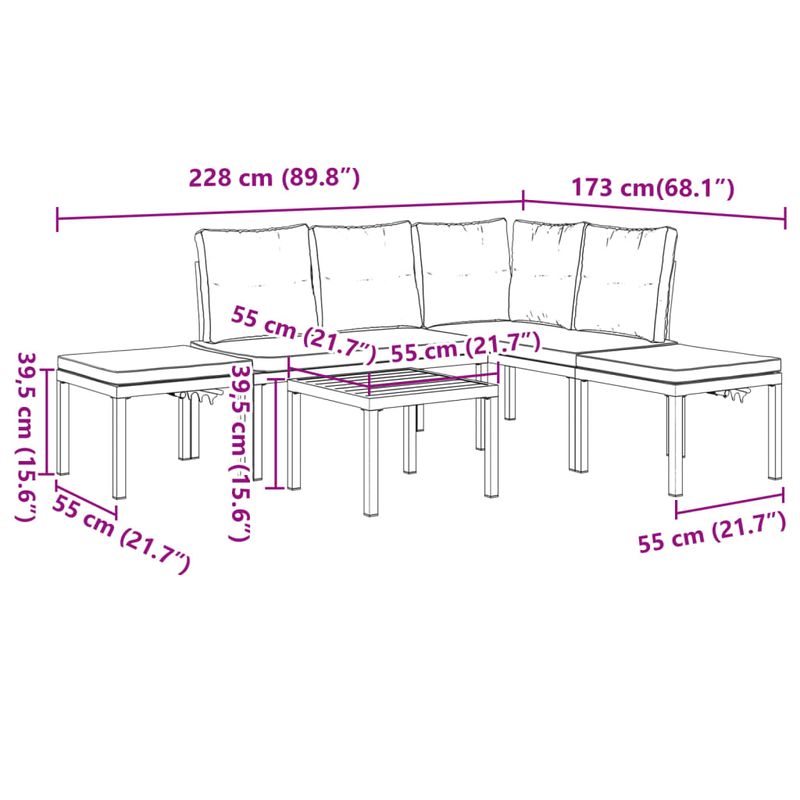 Casa si Gradina - Gradina si terasa - Mobilier exterior - Seturi mobila gradina - Set canapea de gradina, 5 piese, cu perne, negru, otel vopsit - Infinity.ro