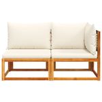 Casa si Gradina - Gradina si terasa - Mobilier exterior - Canapele si fotolii gradina - Canapea de gradina cu perne, 2 locuri, lemn masiv de acacia - Infinity.ro