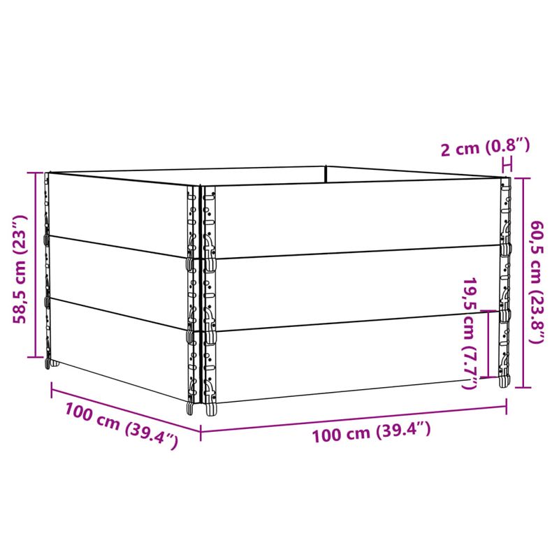 Casa si Gradina - Mobilier - Feronerie si accesorii mobila - Rame pentru paleti 3 buc. gri 100x100 cm lemn masiv de pin - Infinity.ro
