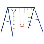 Jucarii, Copii si Bebe - Jucarii si jocuri - Jucarii de exterior - Spatii de joaca si accesorii - Set leagan de exterior, cu leagan, scara și leagan cu disc, roșu - Infinity.ro