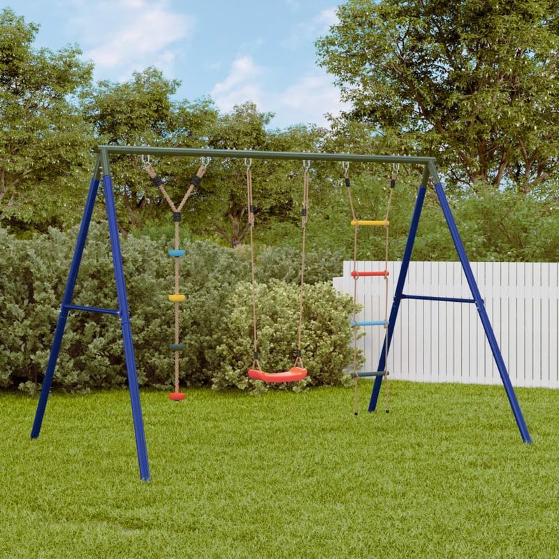 Jucarii, Copii si Bebe - Jucarii si jocuri - Jucarii de exterior - Spatii de joaca si accesorii - Set leagan de exterior, cu leagan, scara și leagan cu disc, roșu - Infinity.ro