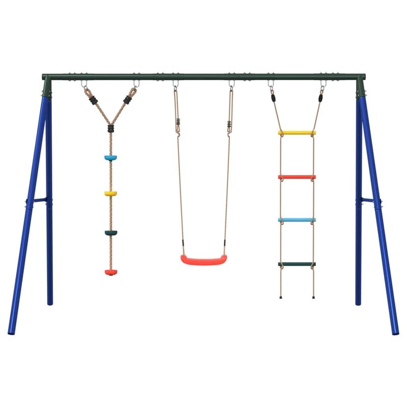 Jucarii, Copii si Bebe - Jucarii si jocuri - Jucarii de exterior - Spatii de joaca si accesorii - Set leagan de exterior, cu leagan, scara și leagan cu disc, roșu - Infinity.ro