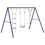 Jucarii, Copii si Bebe - Jucarii si jocuri - Jucarii de exterior - Spatii de joaca si accesorii - Set leagan de exterior, cu leagan, scara și leagan cu disc, roșu - Infinity.ro