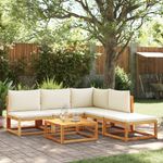 Casa si Gradina - Gradina si terasa - Mobilier exterior - Canapele si fotolii gradina - Set de canapele gradina cu perne, 6 piese, lemn masiv acacia - Infinity.ro