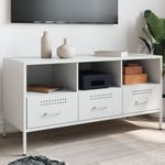 Casa si Gradina - Mobilier - Comode si corpuri - Comode - Dulap TV, alb, 100,5x39x50,5 cm, otel laminat la rece - Infinity.ro