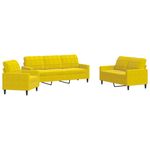 Casa si Gradina - Mobilier - Seturi de mobilier - Seturi living - Set de canapele cu perne, 3 piese, galben, catifea - Infinity.ro