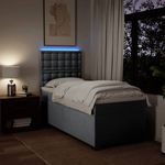 Casa si Gradina - Mobilier - Paturi si accesorii - Paturi - Pat box spring cu saltea, gri deschis, 100x200 cm, textil - Infinity.ro