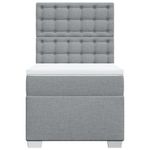 Casa si Gradina - Mobilier - Paturi si accesorii - Paturi - Pat box spring cu saltea, gri deschis, 100x200 cm, textil - Infinity.ro