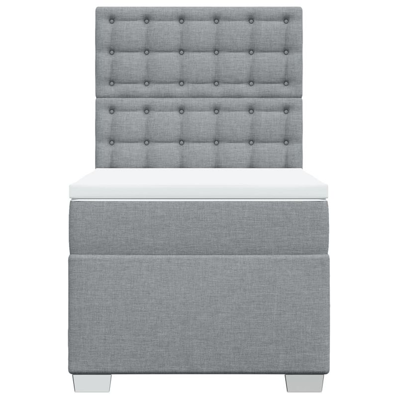 Casa si Gradina - Mobilier - Paturi si accesorii - Paturi - Pat box spring cu saltea, gri deschis, 100x200 cm, textil - Infinity.ro